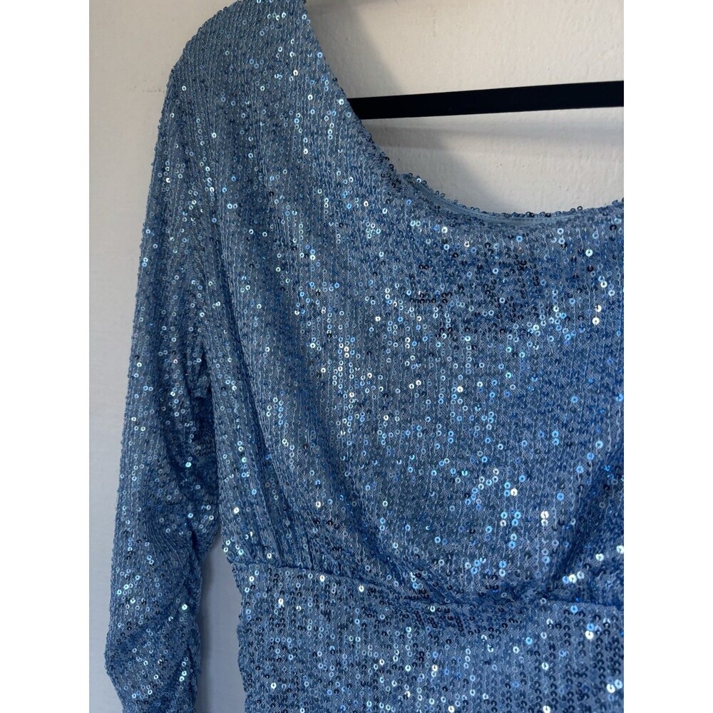 Fashion Nova Club Guestlist Sequin Mini Dress Blue M NWT Winter Formal Cocktail - Picture 12 of 12